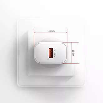 AXAGON ACU-QC18W, 18W-os hálózati töltő, 1x USB-A port, QC3.0/AFC/Apple, fehér színű