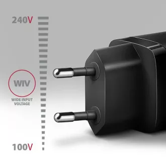AXAGON ACU-PD20, 20W-os hálózati töltő, 1x USB-C port, PD3.0/PPS/QC4 /AFC/Apple, fekete színben