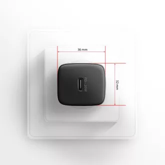 AXAGON ACU-PD20, 20W-os hálózati töltő, 1x USB-C port, PD3.0/PPS/QC4 /AFC/Apple, fekete színben