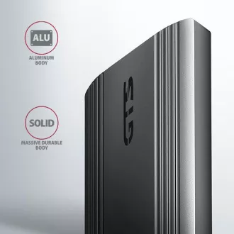 AXAGON EEM2-GTS2, USB-C 10Gbps - M.2 NVMe & SATA SSD fém THIN doboz, csavarozásmentes