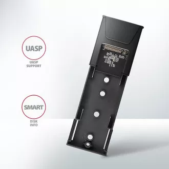 AXAGON EEM2-GTS2, USB-C 10Gbps - M.2 NVMe & SATA SSD fém THIN doboz, csavarozásmentes