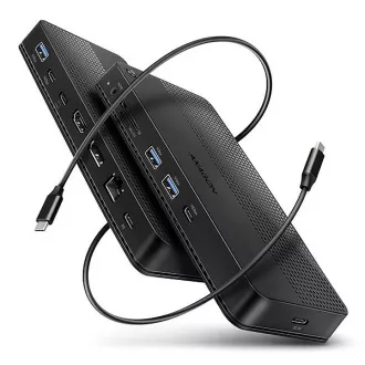 AXAGON HMC-U4, USB4 40Gbps dokkoló, 3x USB-A, 2x USB-C, HDMI & DP 8K/30Hz, RJ-45, SD/mSD, audio, PD 100W, USB-C kábel 80cm AXAGON HMC-U4, USB4 40Gbps dokkoló, 3x USB-A, 2x USB-C, HDMI & DP 8K/30Hz, RJ-45, SD/mSD, audio, PD 100W, USB-C kábel 80cm