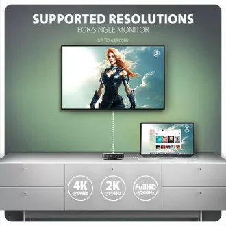 AXAGON HMC-UFO, USB 10Gbps hub, 2x USB-A, USB-C, HDMI 4k/60, RJ-45, M.2 slot, SD/mSD, audio, PD 100W, USB-C kábel 65cm