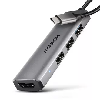 AXAGON HMC-H3A, USB 5Gbps hub, 3x USB-A, HDMI 4k/30Hz, USB-C kábel 15cm