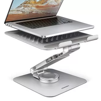 AXAGON STND-LR alumínium laptop állvány 10"-17,3" állítható magasságú és dőlésszögű, forgatható, szürke színű