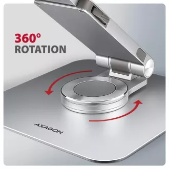 AXAGON STND-LR alumínium laptop állvány 10"-17,3" állítható magasságú és dőlésszögű, forgatható, szürke színű