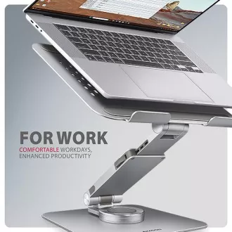 AXAGON STND-LR alumínium laptop állvány 10"-17,3" állítható magasságú és dőlésszögű, forgatható, szürke színű