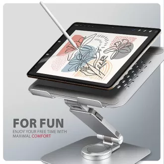 AXAGON STND-LR alumínium laptop állvány 10"-17,3" állítható magasságú és dőlésszögű, forgatható, szürke színű
