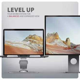 AXAGON STND-LR alumínium laptop állvány 10"-17,3" állítható magasságú és dőlésszögű, forgatható, szürke színű