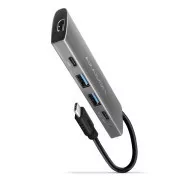 AXAGON HMC-5G21, USB 10Gb/s hub, 2x USB-A, 2x USB-C, HDMI 4k/30, PD 60W, USB-C kábel 13cm
