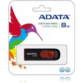 ADATA Flash Disk 8GB C008, USB 2.0 Classic, fekete ADATA Flash Disk 8GB C008, USB 2.0 Classic, fekete