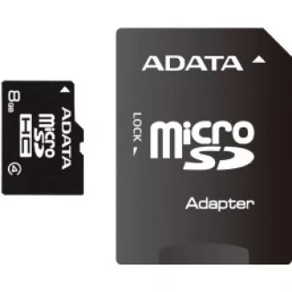 ADATA MicroSDHC kártya 8GB Class 4 + SD adapter ADATA MicroSDHC kártya 8GB Class 4 + SD adapter