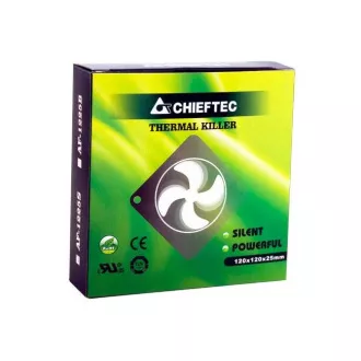 CHIEFTEC ventilátor AF-1225S, 120x120x25 mm-es hüvelyes ventilátor, 3/4pin csatlakozóval
