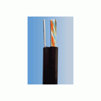 UTP kábel PlanetElite hordozókábellel, Cat5E, vezeték, kültéri PE, fekete, 305m