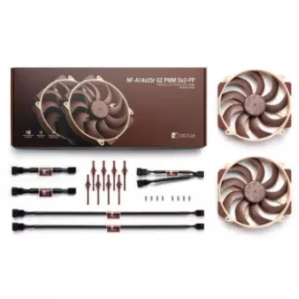 NOCTUA ventilátor NF-A14x25r-G2-PWM-Sx2-PP, 2x 140mm, barna