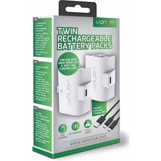 VENOM VS2872 Xbox Series S/X & One White Twin Battery Pack   3 méteres kábel