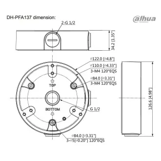Dahua PFA137, telepítő doboz dome kamerákhoz