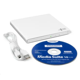 HITACHI LG - külső DVD-W/CD-RW/DVD±R/±RW/RAM meghajtó GP57EW40, Slim, fehér, doboz SW - Használt HITACHI LG - külső DVD-W/CD-RW/DVD±R/±RW/RAM meghajtó GP57EW40, Slim, fehér, doboz SW - Használt