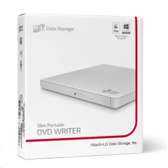 HITACHI LG - külső DVD-W/CD-RW/DVD±R/±RW/RAM meghajtó GP57EW40, Slim, fehér, doboz SW