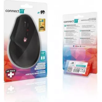 CONNECT IT FOR HEALTH Verti TriMode ergonomikus függőleges egér, vezeték nélküli, fekete