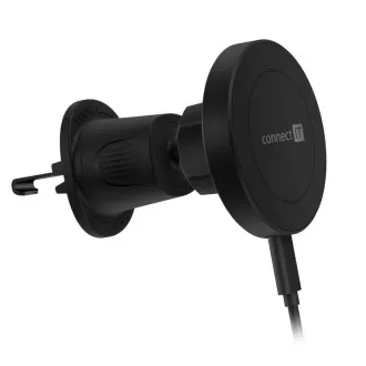CONNECT IT InCarz MagSafe univerzális mágneses vezeték nélküli autós töltő, fekete színben