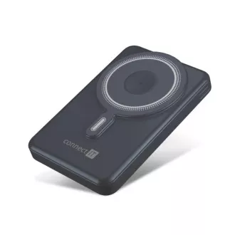 CONNECT IT Powerbank TravelCharge, MagSafe, 10000mAh, USB-C, Lightning, Szürke