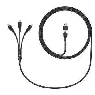 CONNECT IT töltőkábel Wirez 6in1, USB-C/USB, Lightning   2x USB-C, 1.25m, fekete