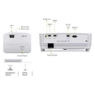 ACER projektor H6542, 1080p (1920x1080), 4000 ANSI, 13,000:1, 2 x HDMI, 1x3W hangszóró, 2.4Kg, LumiSense, ColorBoost 3D