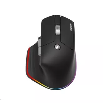 ACER vezeték nélküli egér Easy Fit egér, ergonomikus, 4000dpi, 6 gomb, RGB, 10 m hatótávolság, USB-C, BT, fekete