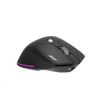 ACER vezeték nélküli egér Easy Fit egér, ergonomikus, 4000dpi, 6 gomb, RGB, 10 m hatótávolság, USB-C, BT, fekete