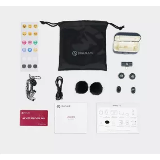 Hollyland Lark M2 USB-C - Vezeték nélküli Lavalier mikrofon USB-C csatlakozóval (Duo, Shine Charcoal)