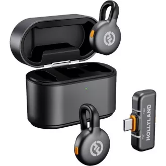 Hollyland LARK M2S Duo vezeték nélküli lavalier mikrofon USB-C csatlakozóval (Duo, űrszürke)