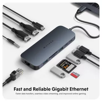 Hyper® EcoSmart™ Gen.2 Dual HDMI USB-C 11-in-1 hub 140W PD 3.1 Pass-thru 140W Hyper® EcoSmart™ Gen.2 Dual HDMI USB-C 11-in-1 hub 140W PD 3.1 Pass-thru 140W