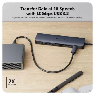 Hyper® EcoSmart™ Gen.2 USB-C 7 az 1-ben hub 100W PD Pass-thru Hyper® EcoSmart™ Gen.2 USB-C 7 az 1-ben hub 100W PD Pass-thru