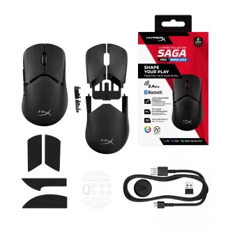 HyperX Pulsefire Saga Wireless - Gaming egér (fekete) - Egér