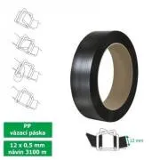 PP kötözőszalag 12x0,5 mm, 3100 m, d206, fekete