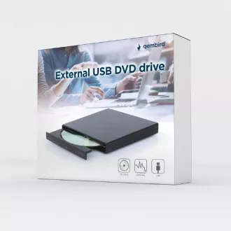 GEMBIRD külső DVD-ROM író DVD-USB-04, fekete