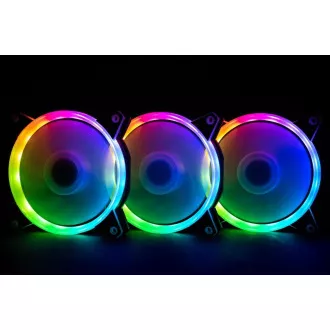1stCOOL KIT AURA EVO CRYSTAL ARGB 3x Crystal White ventilátor   ARGB Nano kontroller