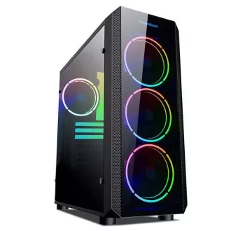 VeinX tok Mars MAR01A Mid Tower, tápegység nélkül, 3xUSB, átlátszó oldalfal, 4xARGB ventilátor 120mm, fekete