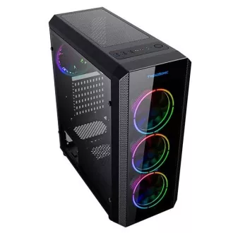 VeinX tok Mars MAR01A Mid Tower, tápegység nélkül, 3xUSB, átlátszó oldalfal, 4xARGB ventilátor 120mm, fekete