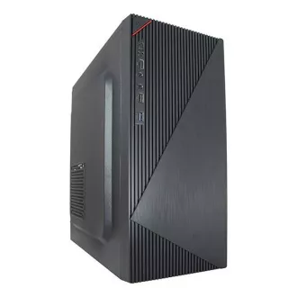 VeinX tok Crown CR18A Mid Tower, tápegység nélkül, 1x USB3.0, 2x USB2.0, fekete