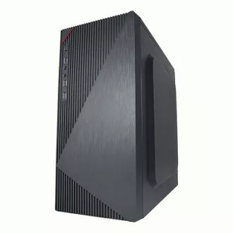 VeinX tok Crown CR18A Mid Tower, tápegység nélkül, 1x USB3.0, 2x USB2.0, fekete