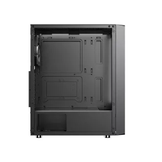 1stCOOL tok GAMER 4, Mid tower, AU, USB 3.0, USB-C, 2x120mm, átlátszó oldallap, tápegység nélkül, fekete, fekete