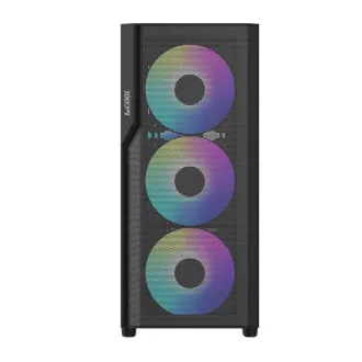 1stCOOL tok GAMER 5, Mid tower, AU, USB 3.0, USB-C, 2x 140 ARGB ventilátor, 1x 120 ARGB ventilátor, tápegység nélkül, fekete színű