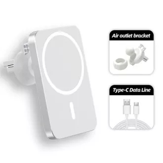 1stCOOL vezeték nélküli QI töltő 15W, mágneses, MagSafe kompatibilis, Fehér