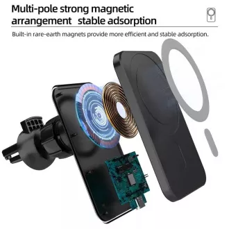 1stCOOL vezeték nélküli QI töltő 15W, mágneses, MagSafe kompatibilis, Fehér