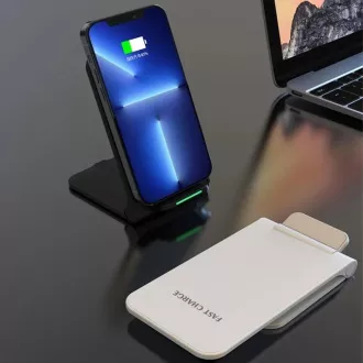 1stCOOL QI vezeték nélküli töltő H18, összecsukható állvány, USB-C, fehér