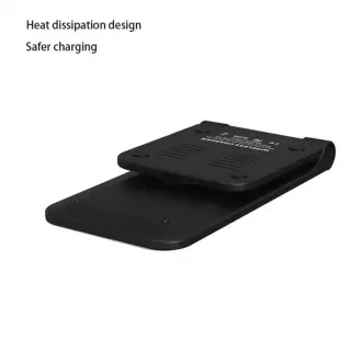 1stCOOL vezeték nélküli QI töltő H18, összecsukható állvány, USB-C, fekete 1stCOOL vezeték nélküli QI töltő H18, összecsukható állvány, USB-C, fekete