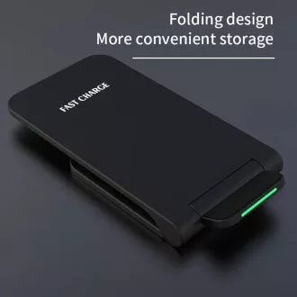 1stCOOL vezeték nélküli QI töltő H18, összecsukható állvány, USB-C, fekete 1stCOOL vezeték nélküli QI töltő H18, összecsukható állvány, USB-C, fekete