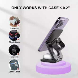 1stCOOL vezeték nélküli, összecsukható QI töltő 3in1, MagSafe, USB-C, Fehér